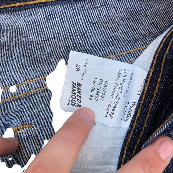 Naked & Famous Selvedge Jeans Size 29 Left Hand Twill Selvedge - Picture 3 of 6